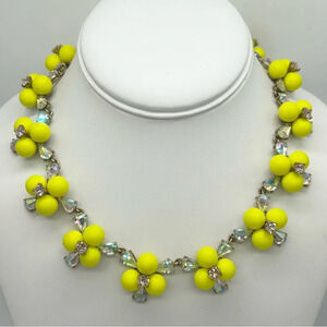 J. Crew Small Pop Neon Yellow Jeweled Necklace